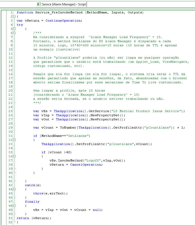 Tutoria - TTL SIebel Alarm Manager